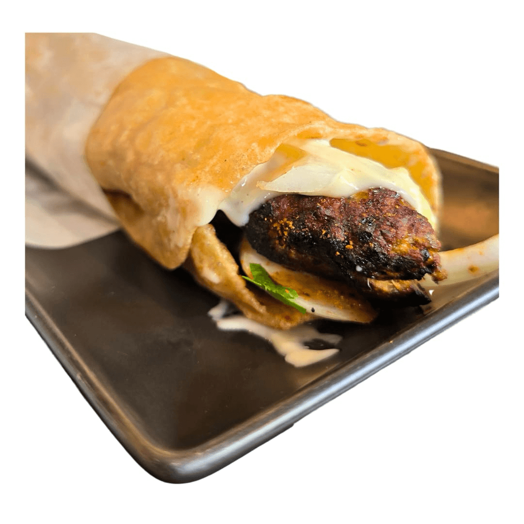 Beef Seekh Kabab Wrap.