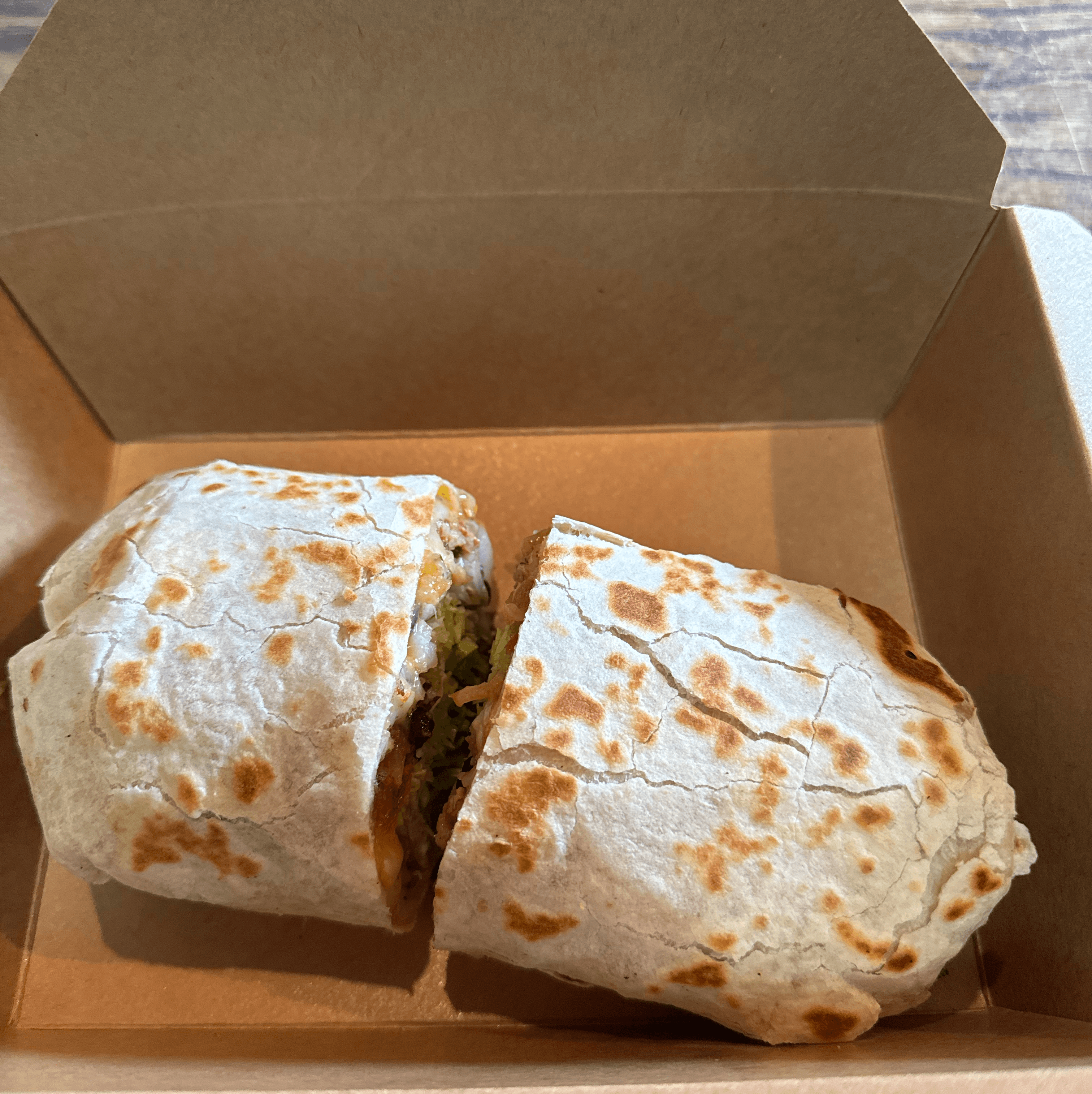 Burrito de camarones.