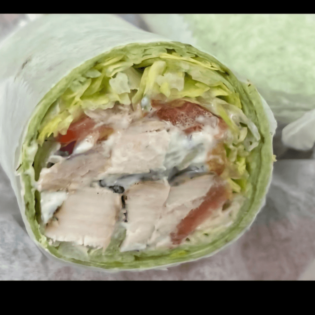 Wheat Greek Chicken Wrap.