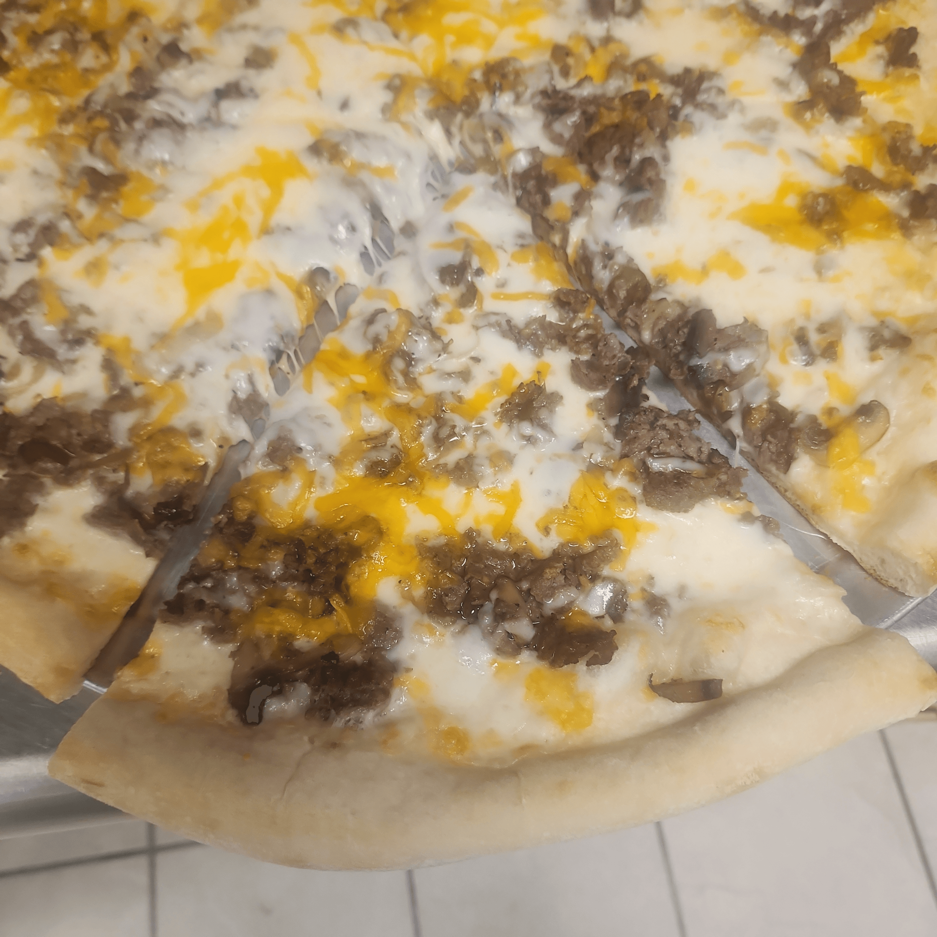 Cheesesteak Pizza.