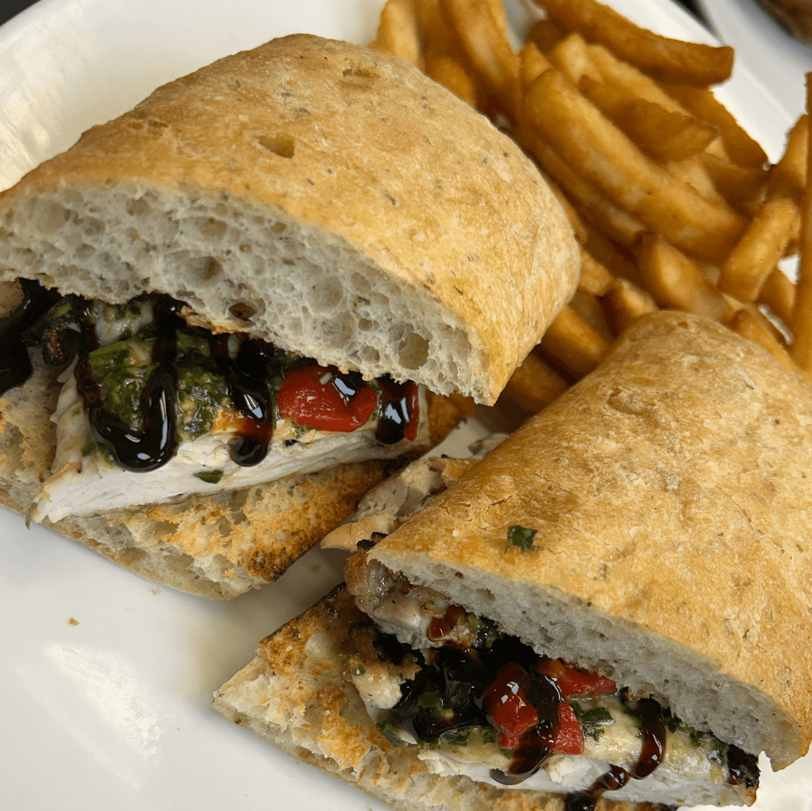 Pesto Chicken Sandwich.