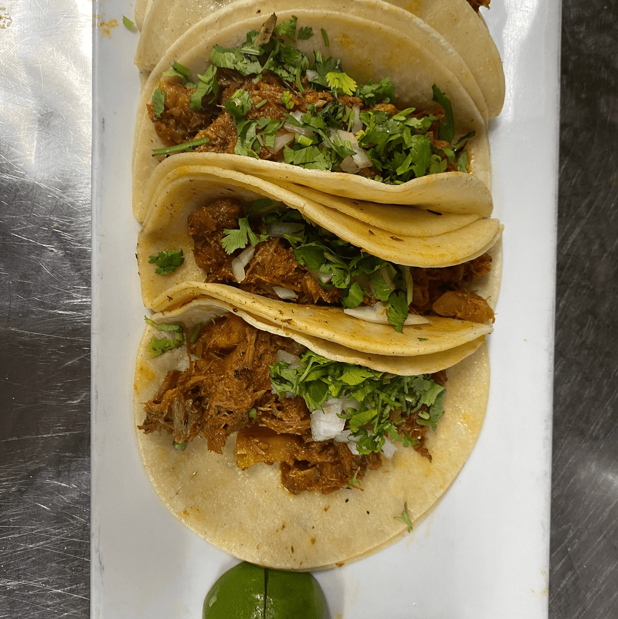 Shredded Chicken  3 Tacos.