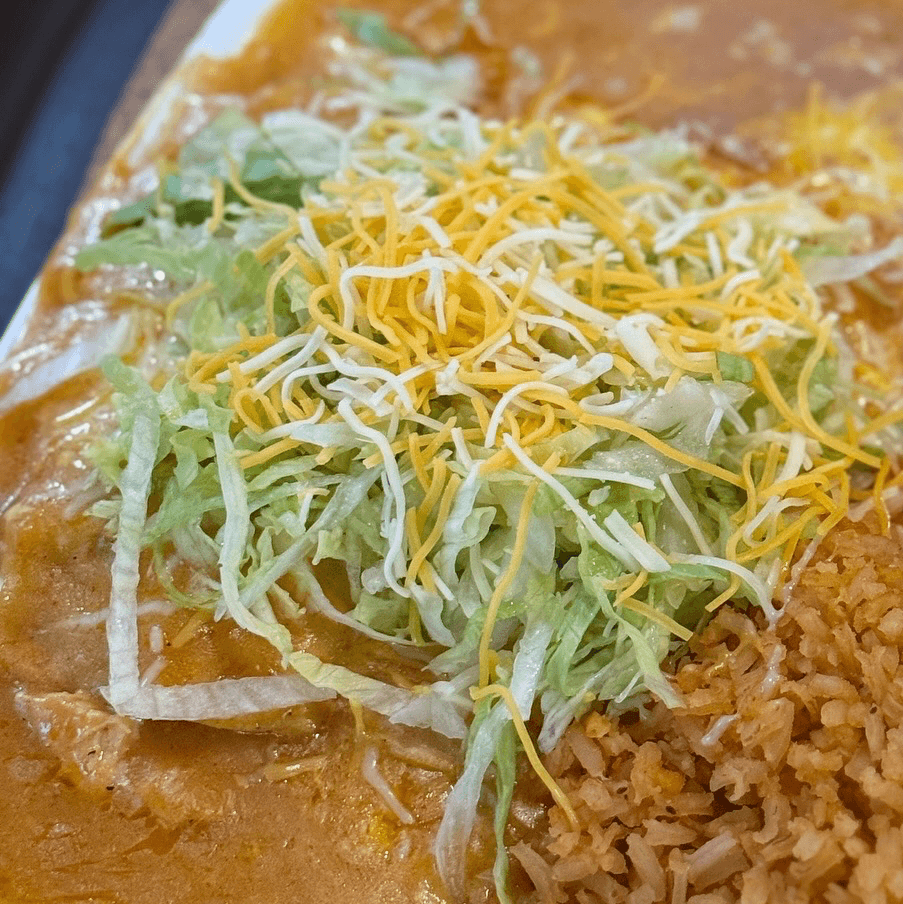 2 Chicken Enchiladas.