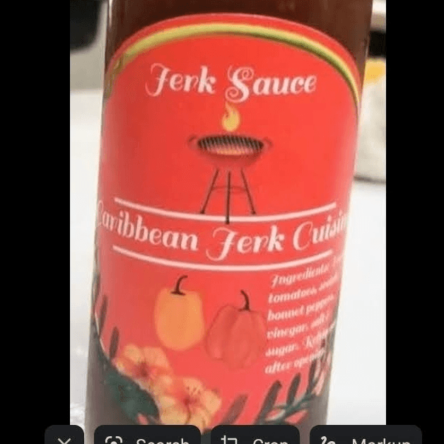 Jerk Sauce Bottle.
