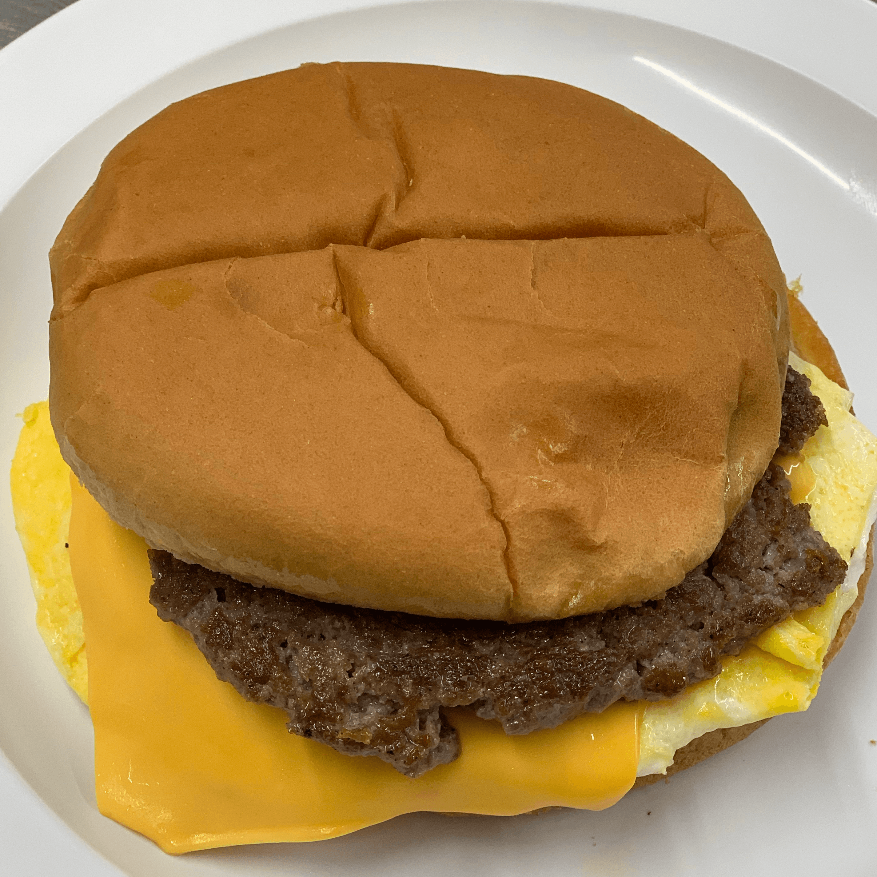 Sausage, Egg, & Cheese Sandwich.