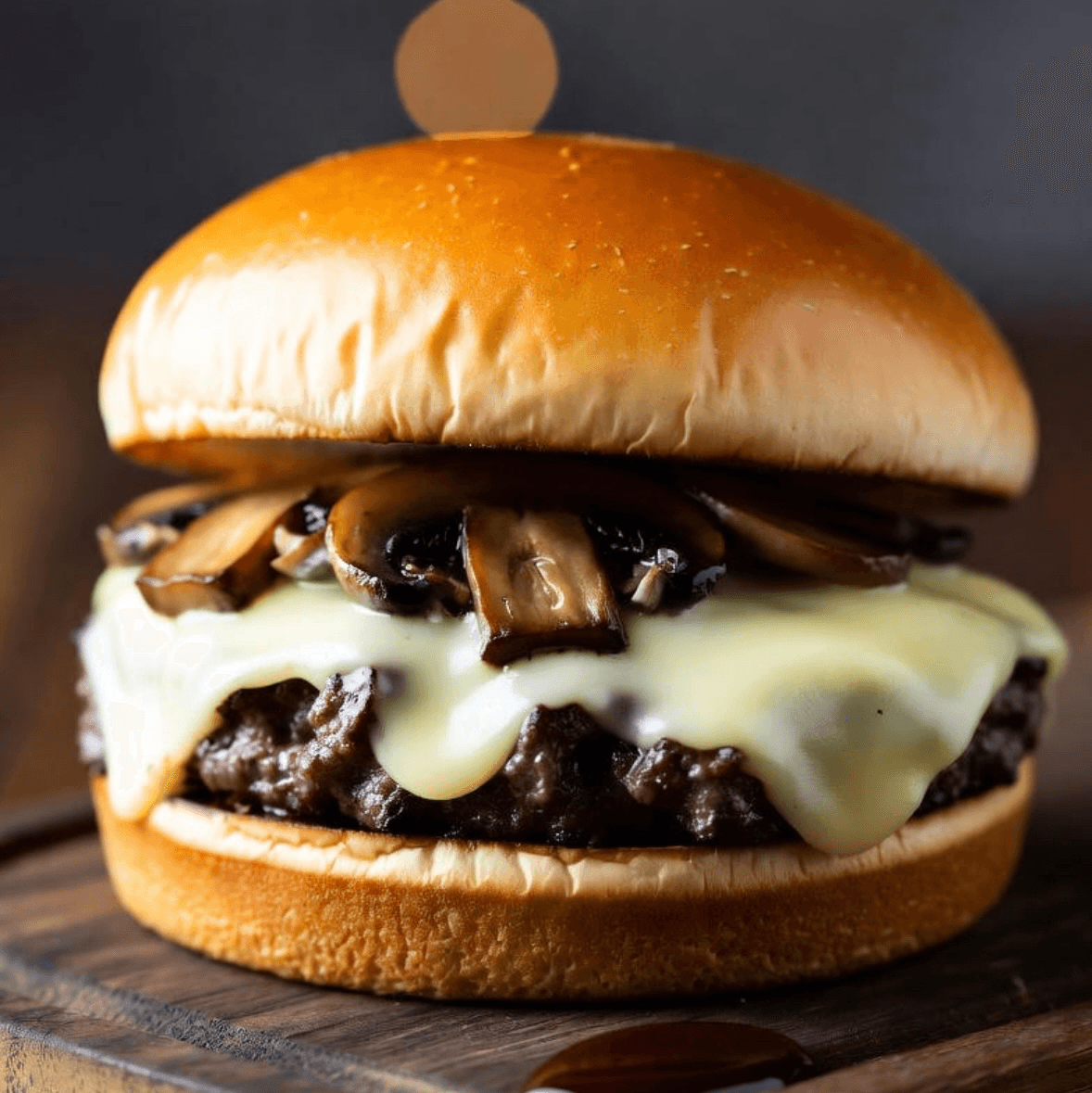 Mushroom Swiss Burger.