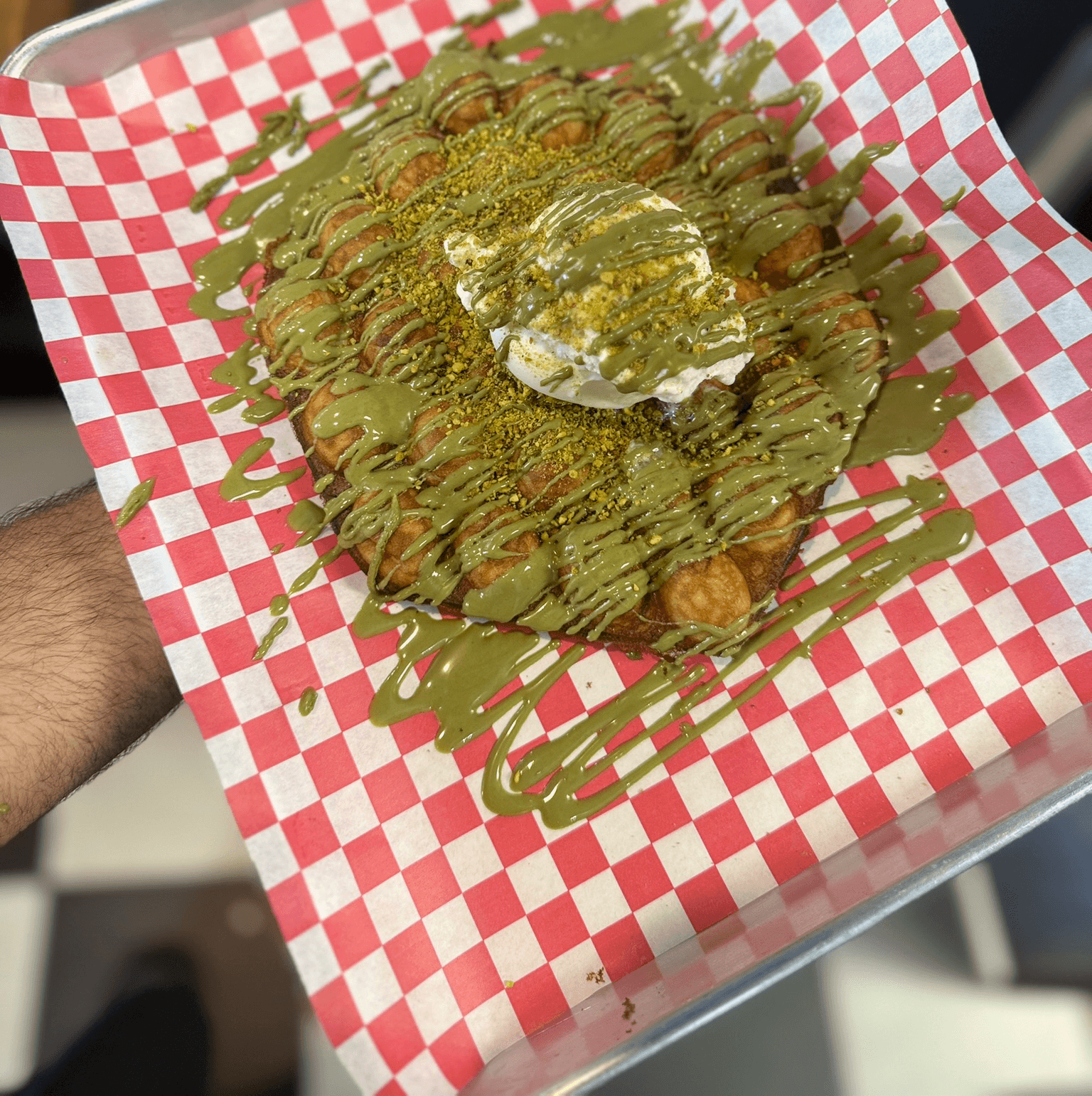 Pistachio Waffle.