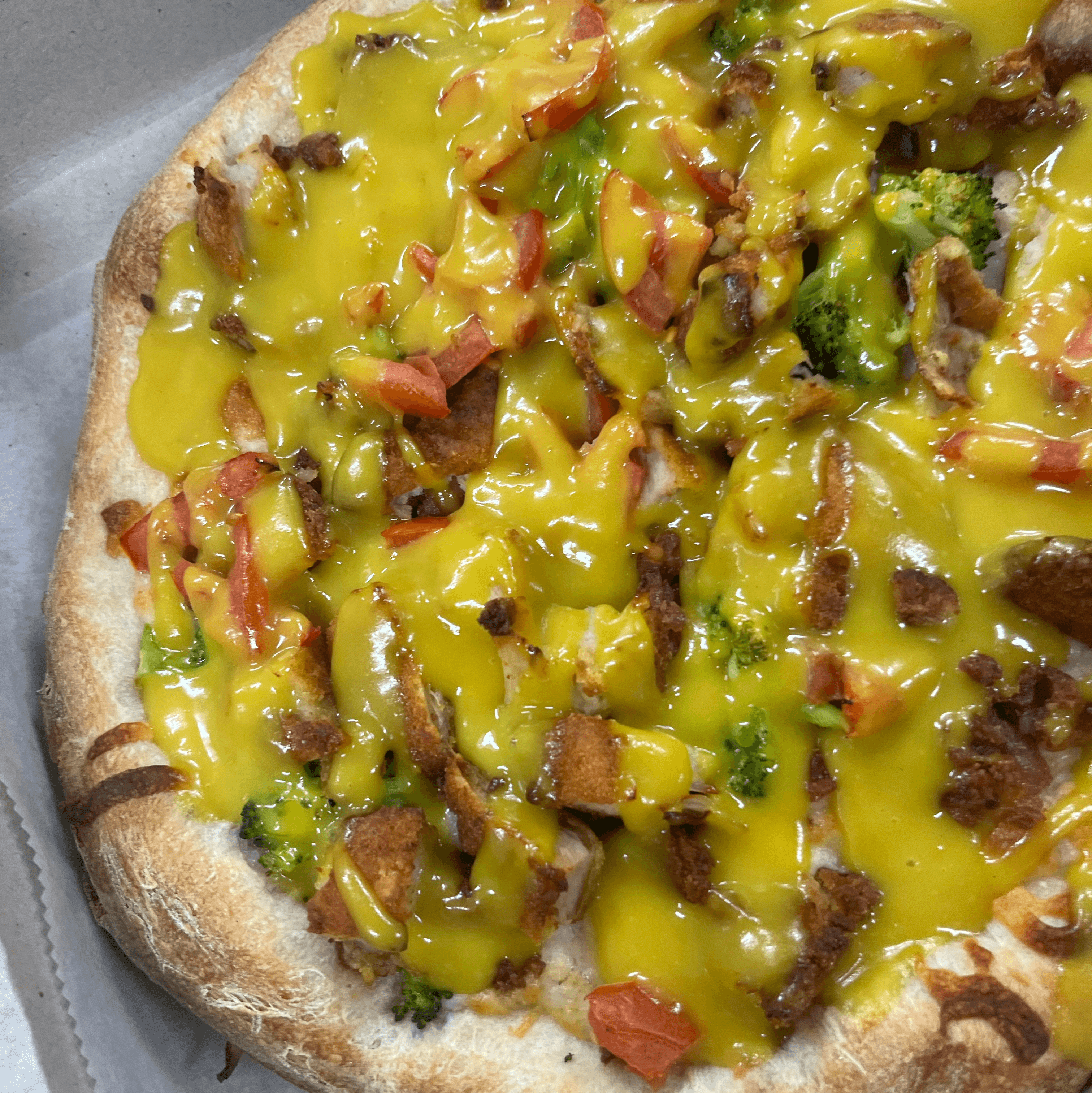 Chicken Honey Mustard Pizza.