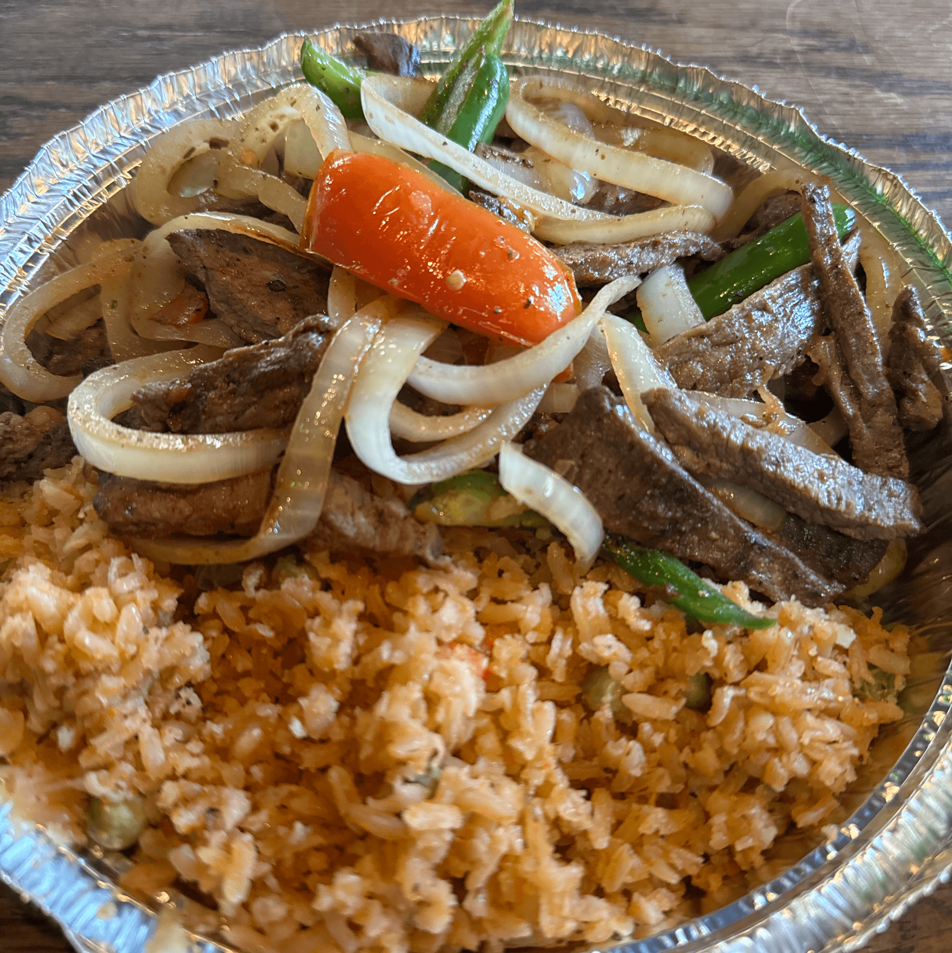 Steak a la Mexicana.