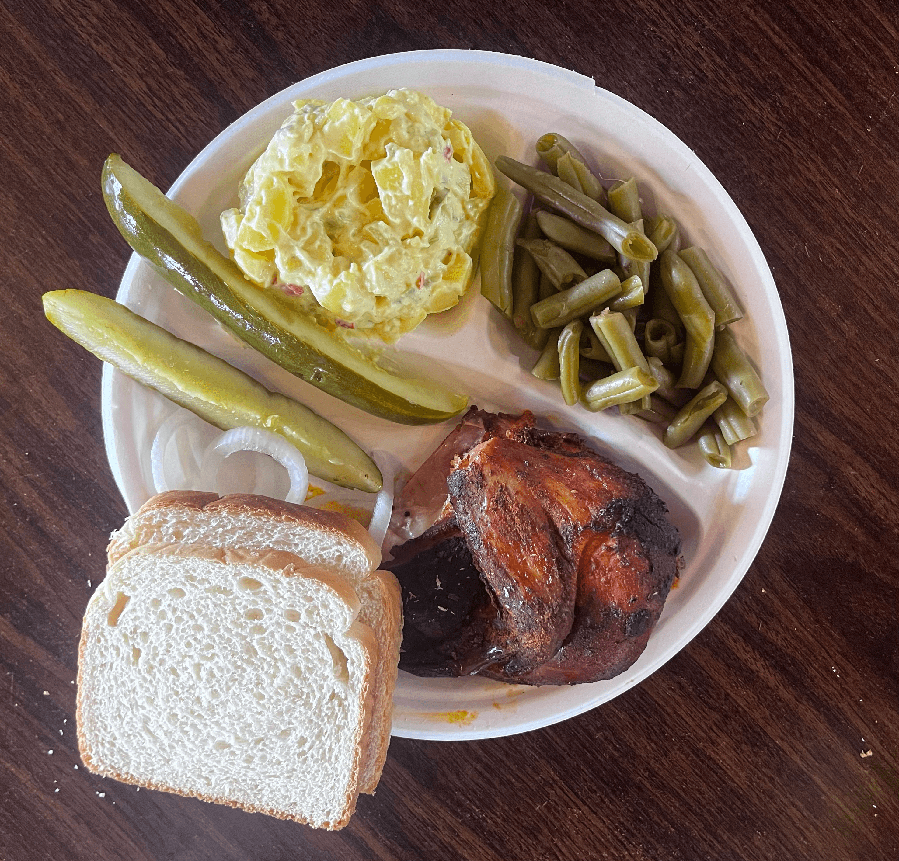 1/4 Fajita Smoked Chicken Plate.