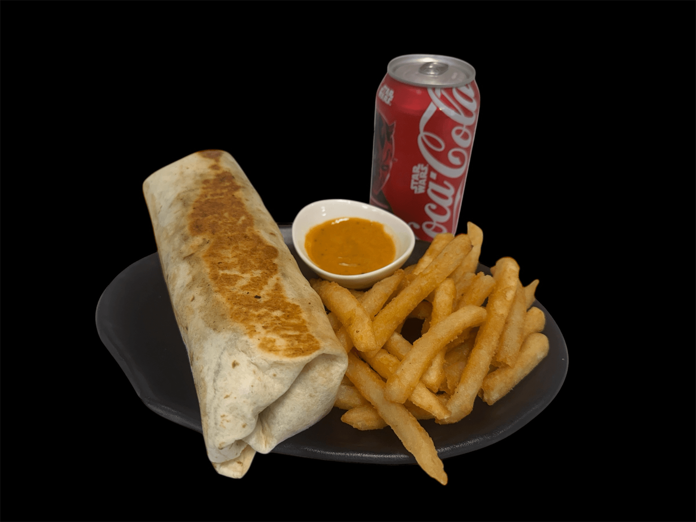 Loaded Shawarma With Fries And 12 Oz Soda Combo.