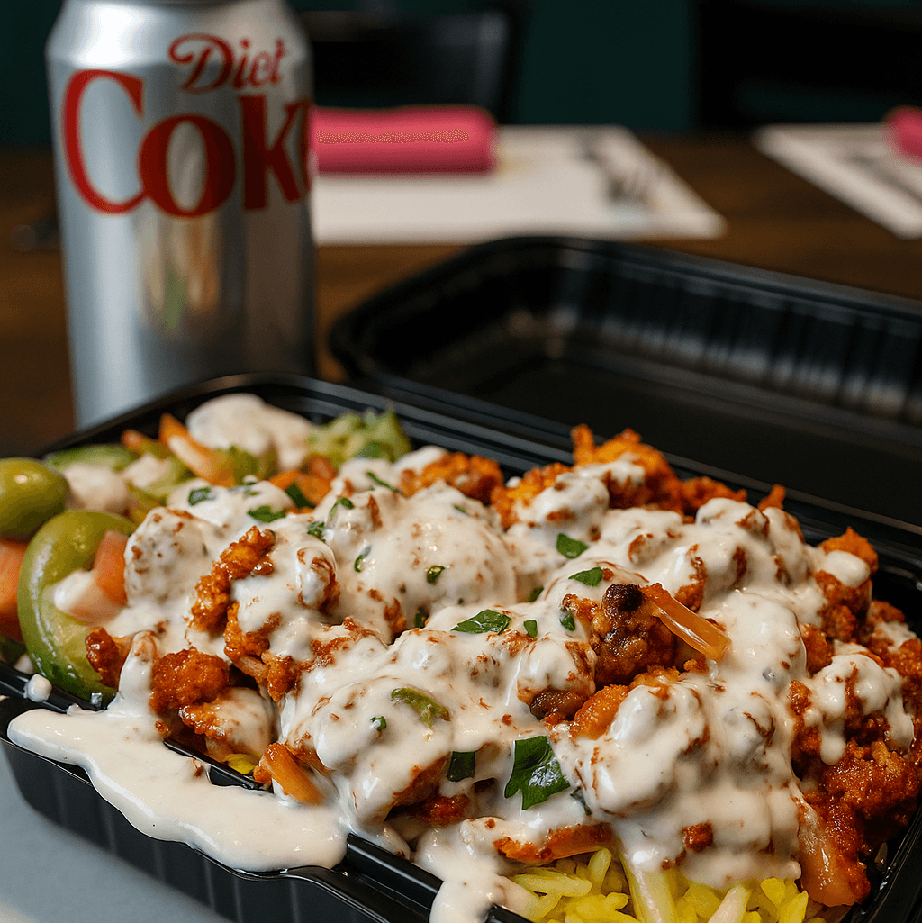 Woondal Special Chicken Over Rice.