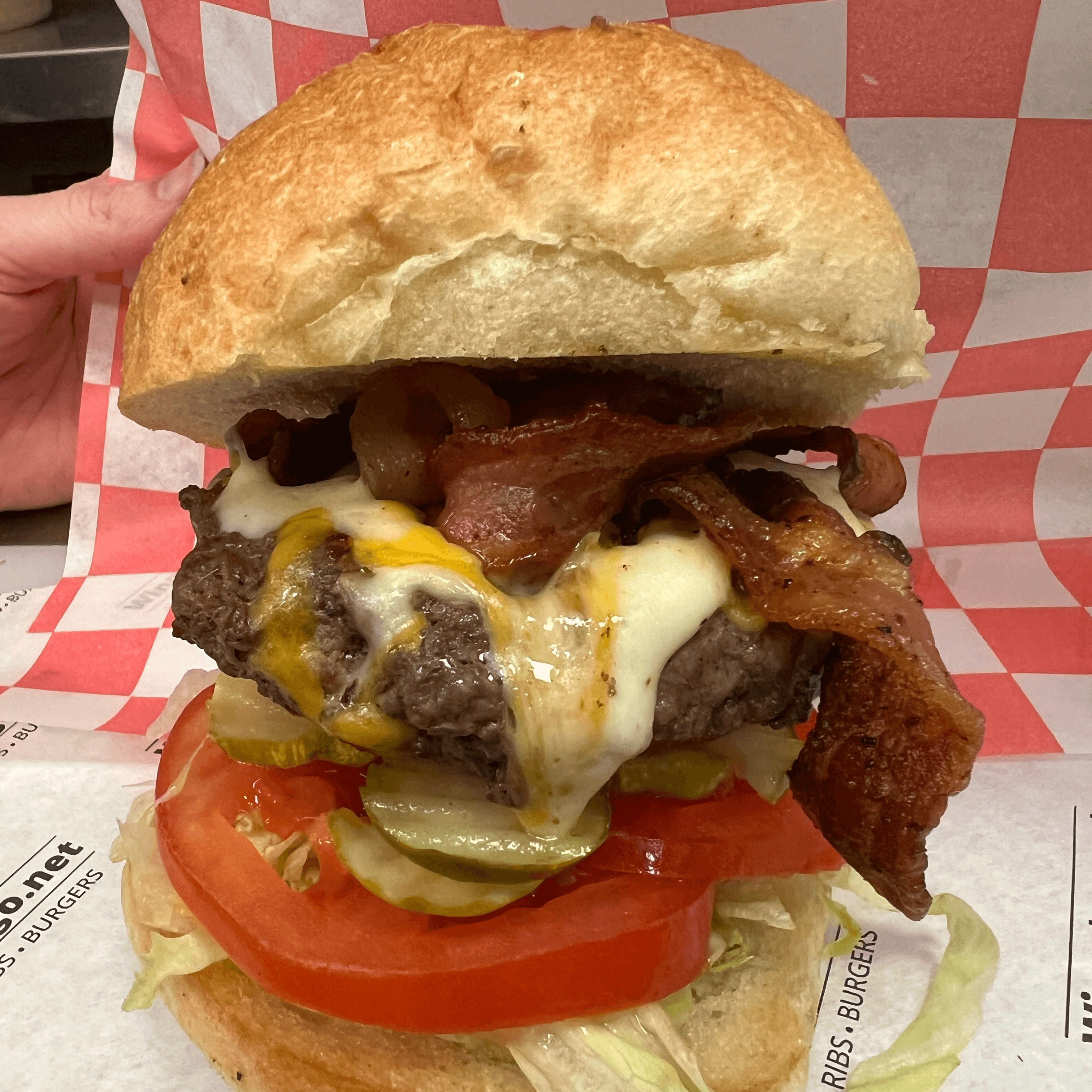 3 Cheese & Bacon Burger.