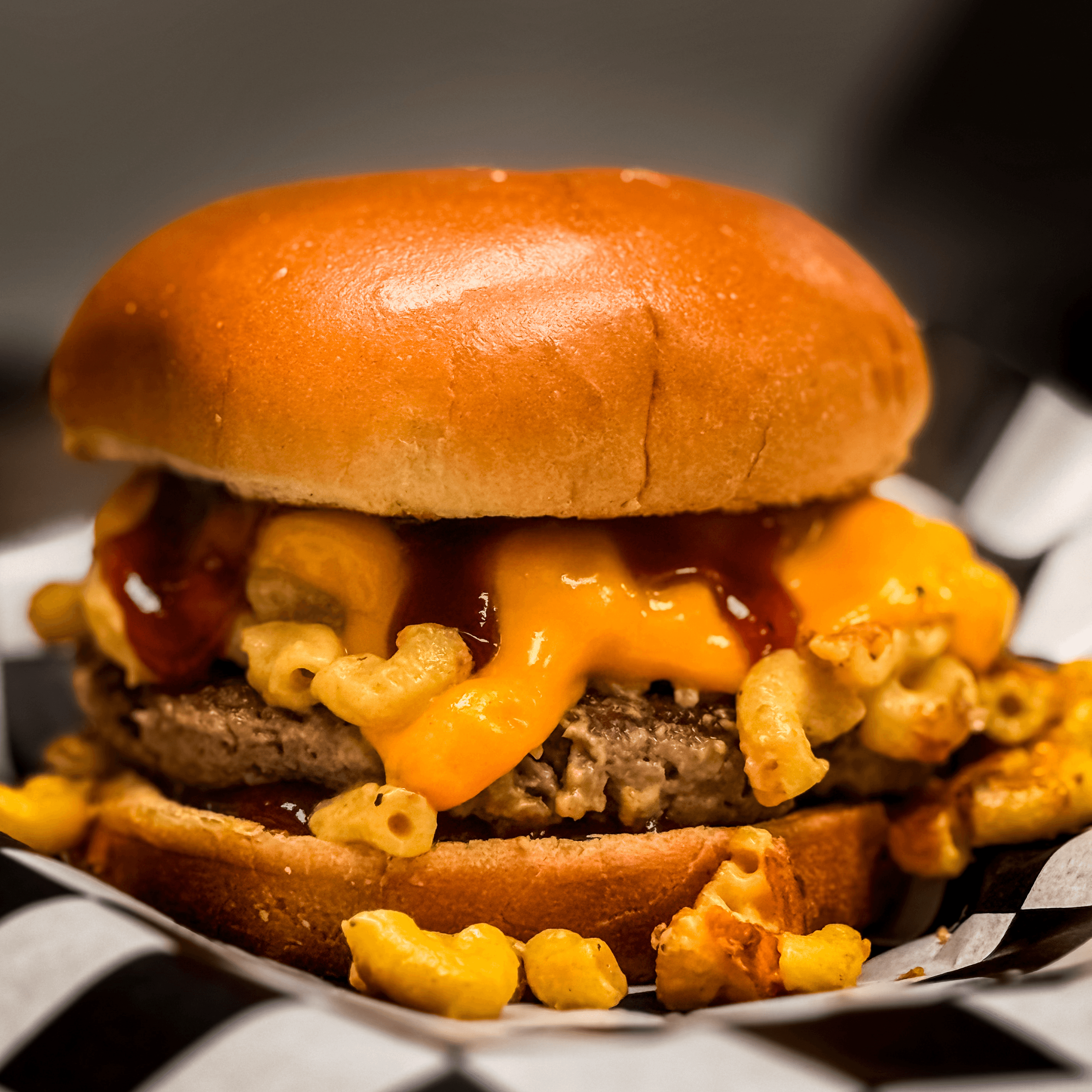 BBQ Mac and cheese burger.