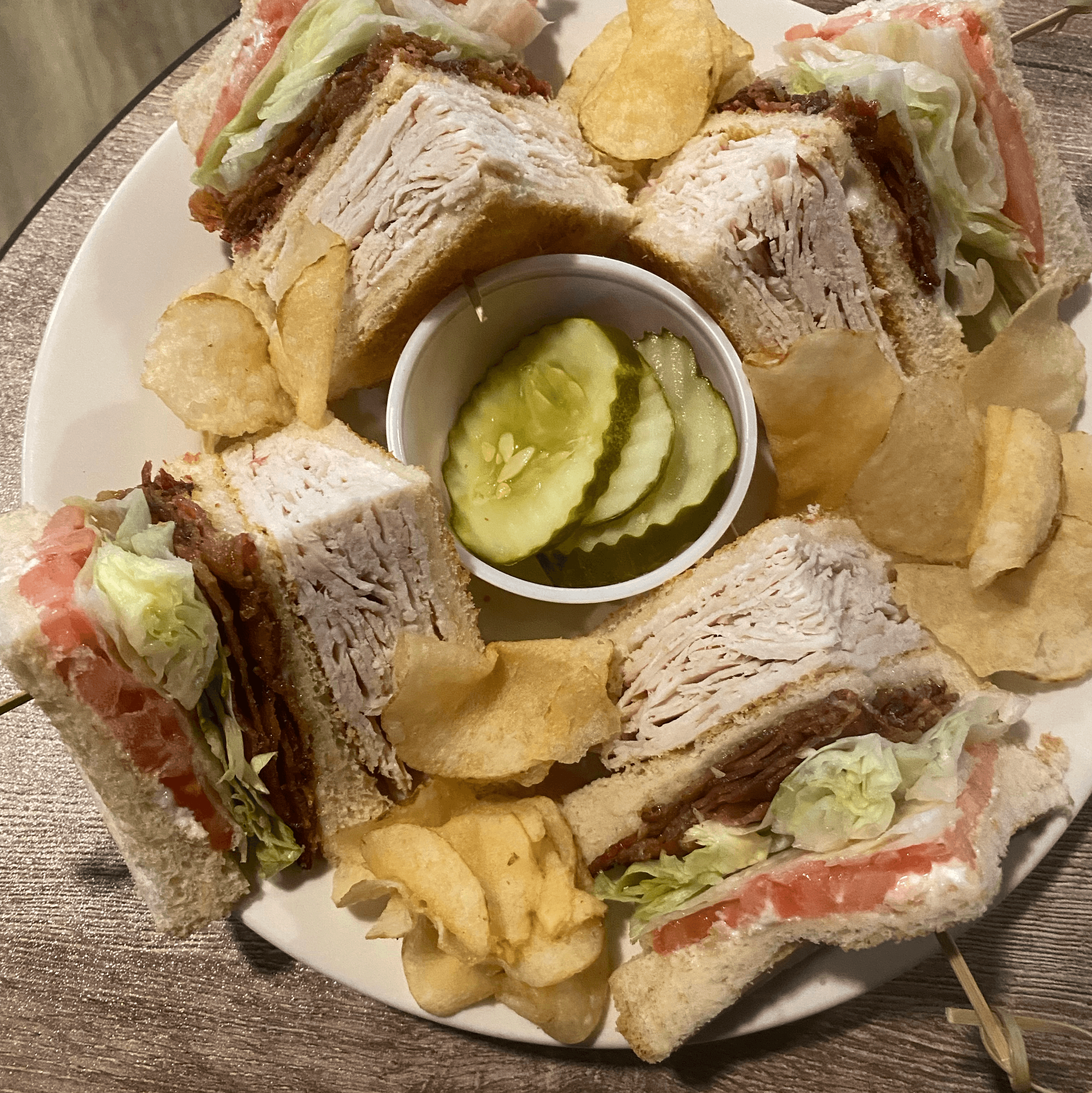 Turkey Club Sandwich.