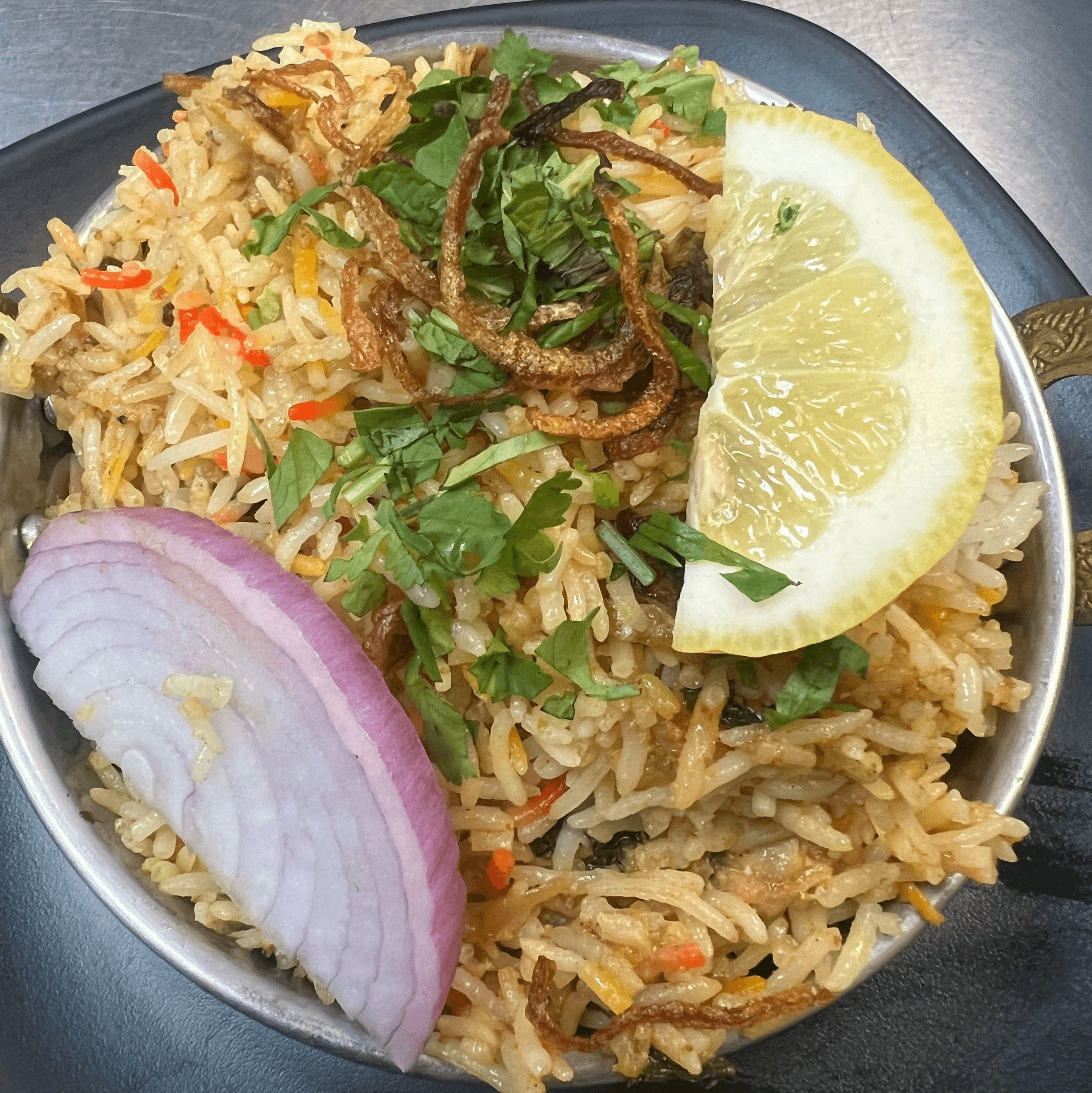 Goat biryani.