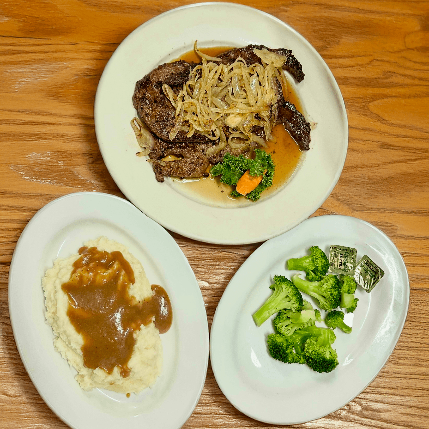 Grilled Liver With Fried Onion Dinner.