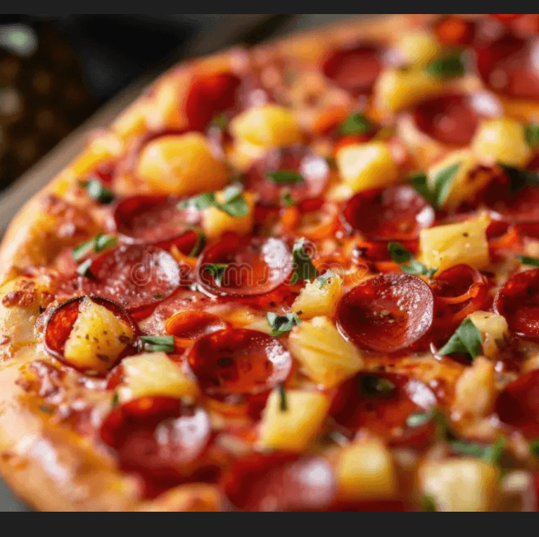 The Mad Hawaiian Pizza.