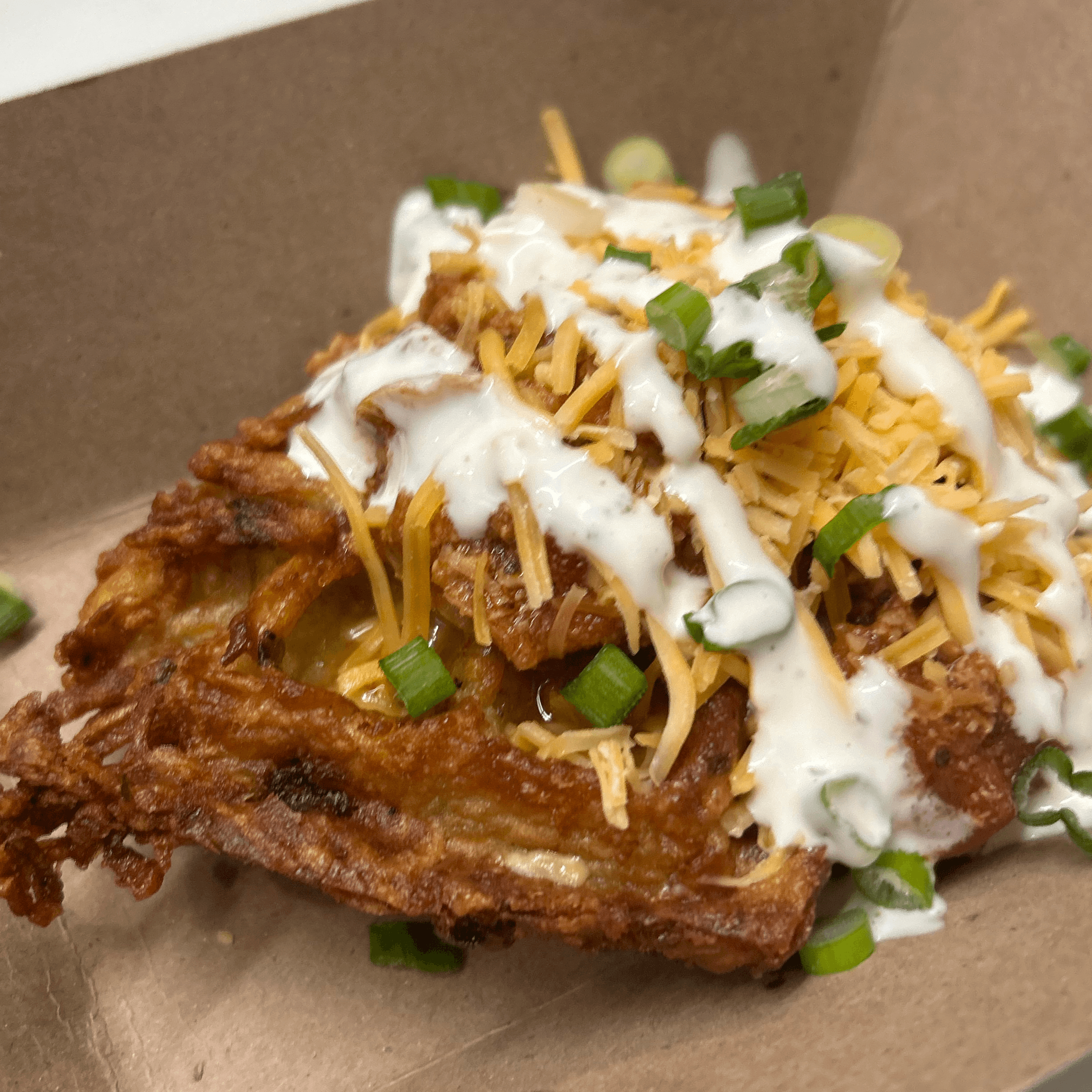 Chili Cheese Tot Waffle.