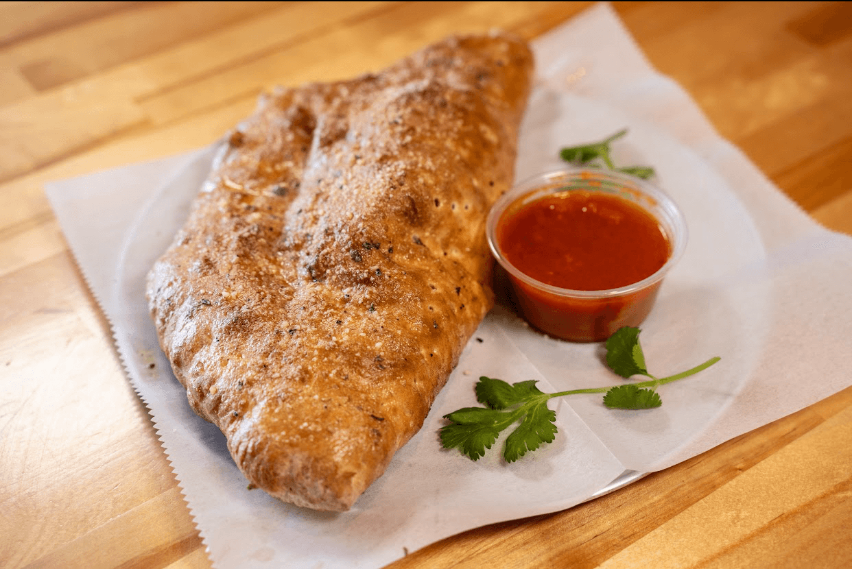 Cheese & Sauce Stromboli.