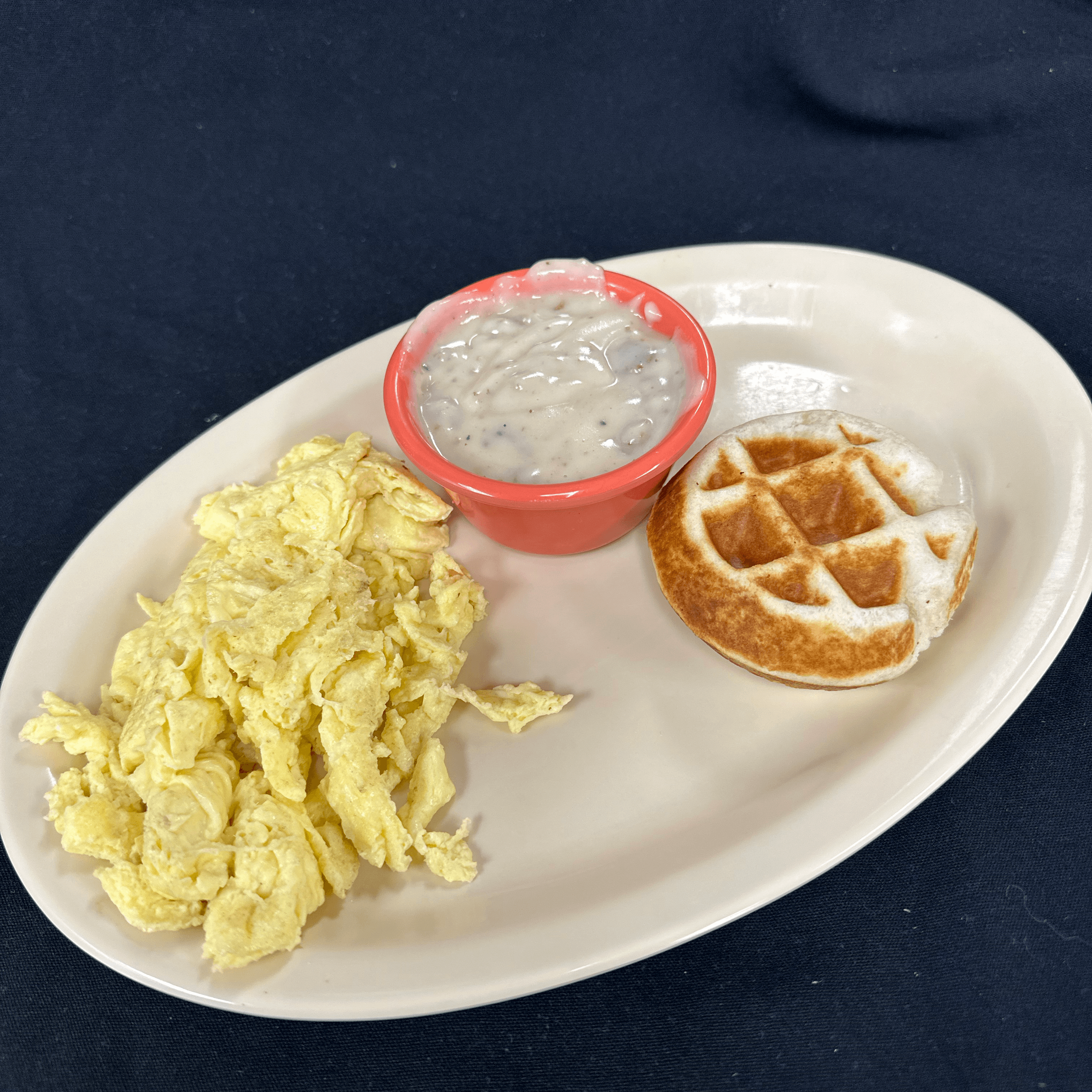 Silver Biscuits and Gravy with Eggs.