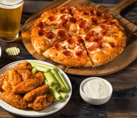 Large Pizza & 10 Wings.