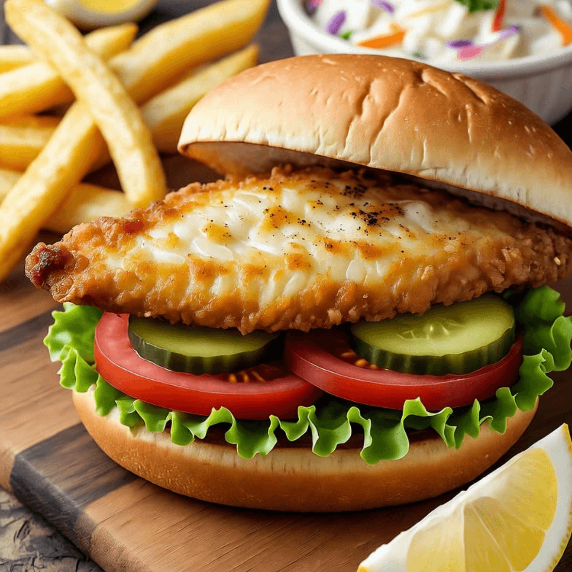 Fried Flounder Sandwich.