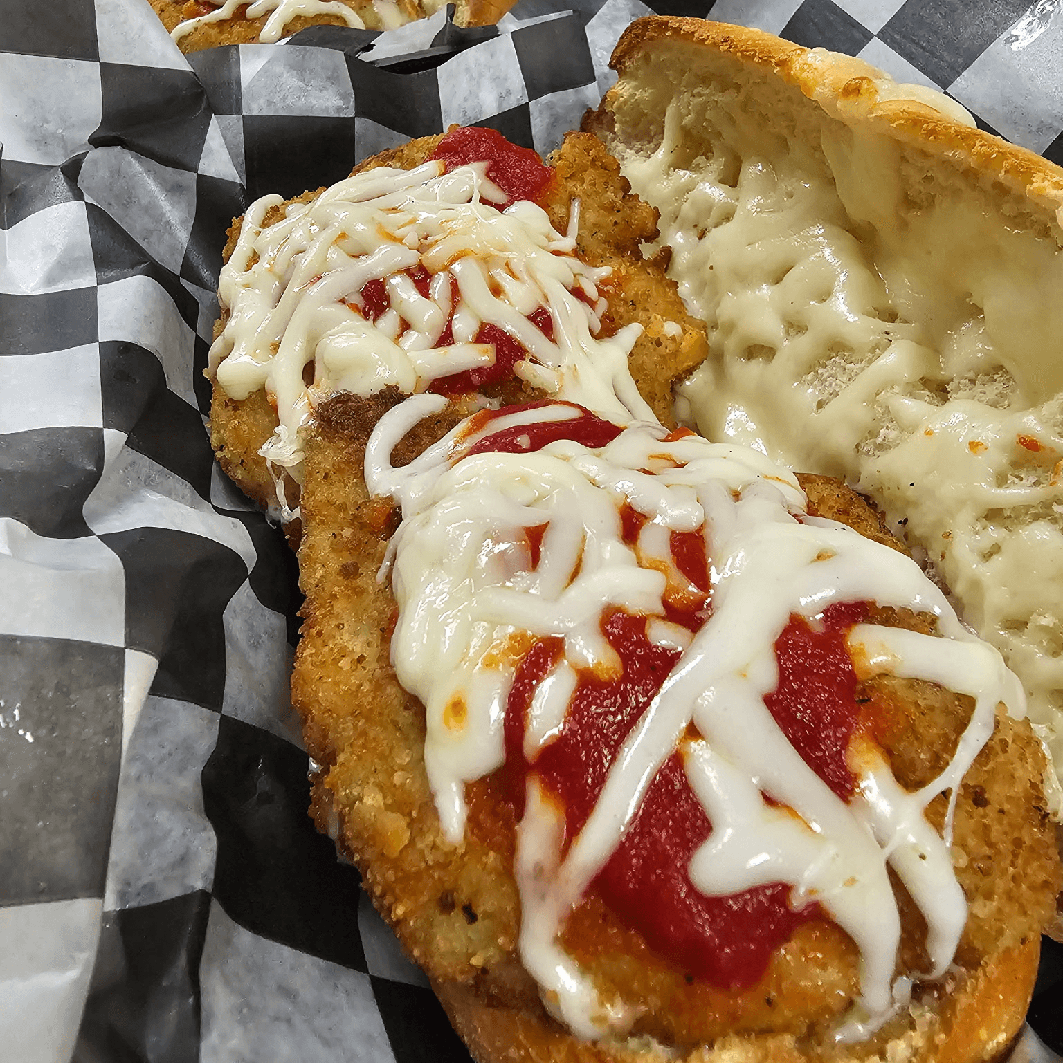 Louie's Toasted Chicken Parm Sandwich.