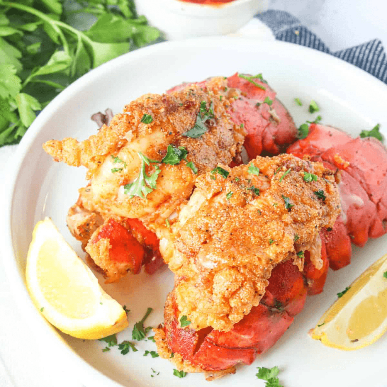 1 Lobster Tail with Fries 1 Piece Corn.