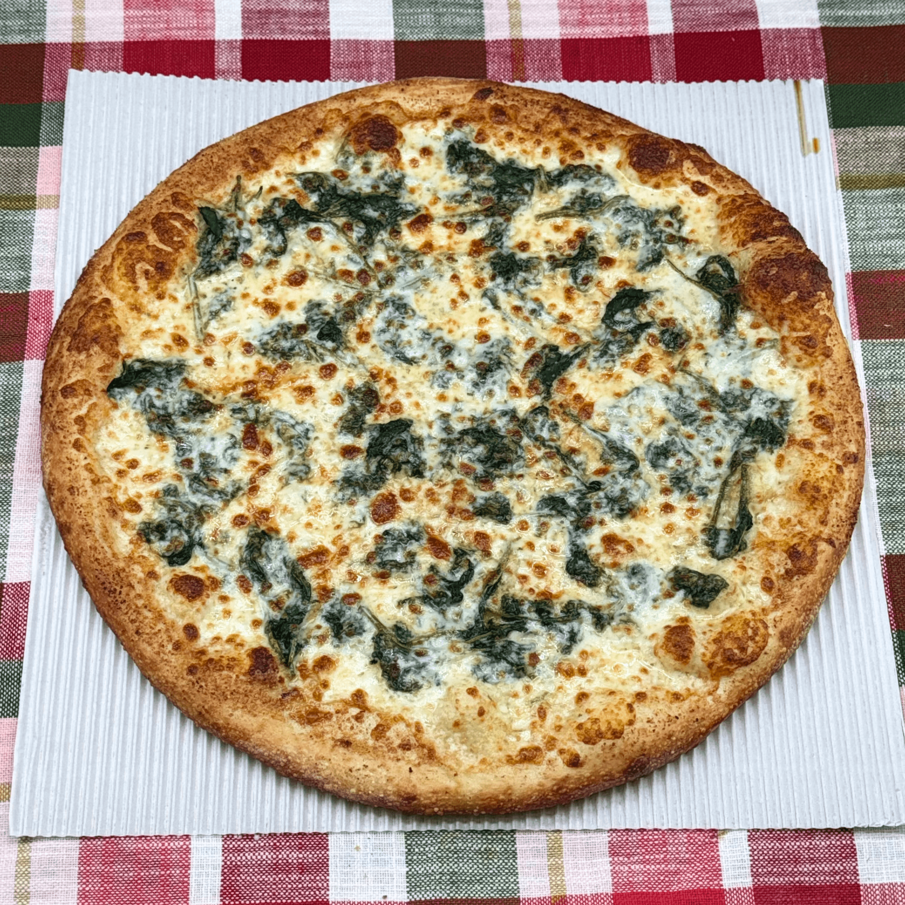 White Pizza Pie Spinach 16" Large.