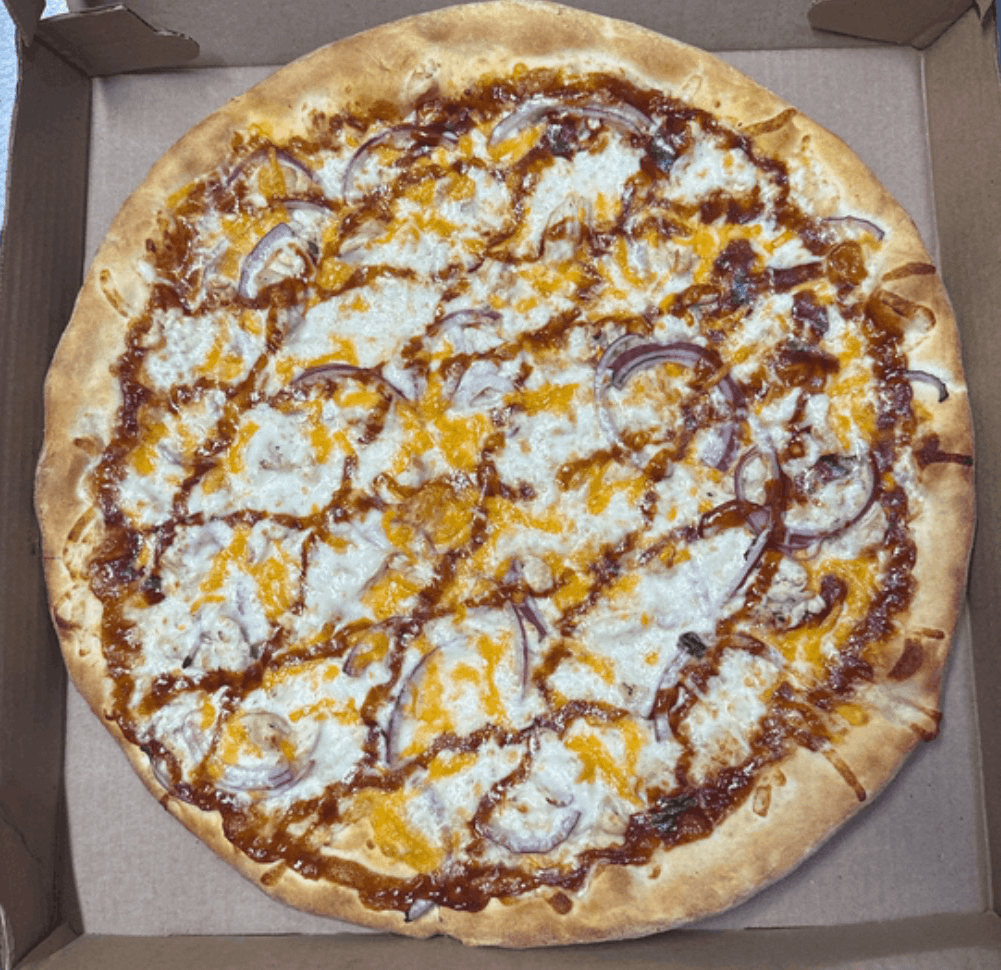 Sm BBQ Chicken Pizza.