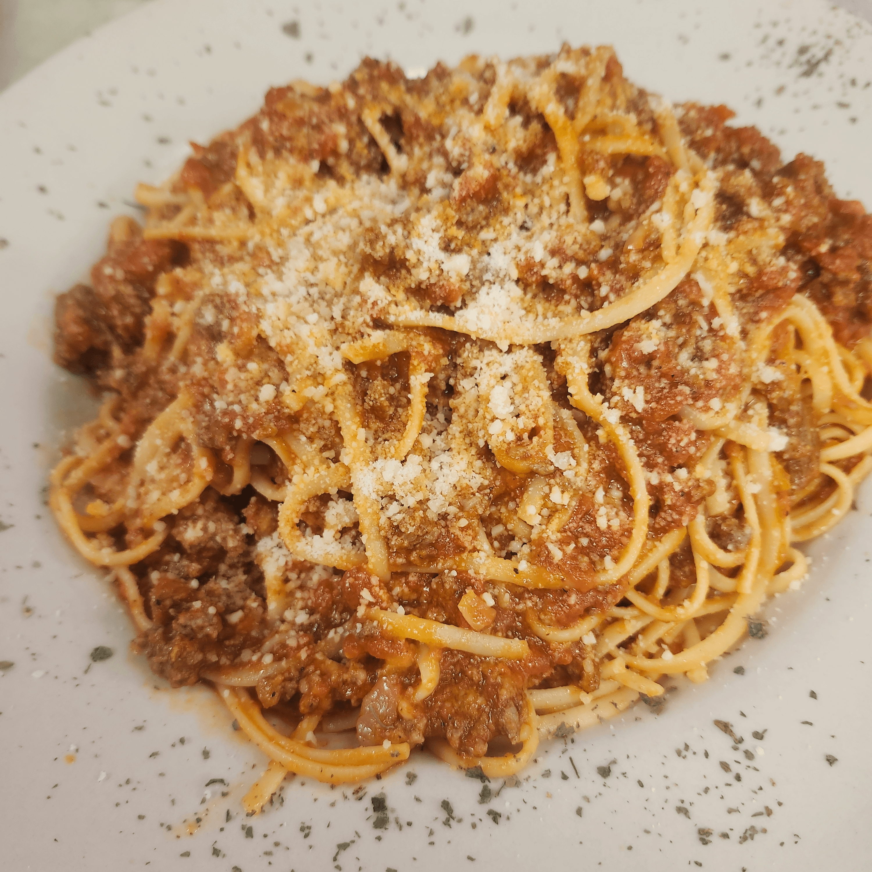 Meat Sauce Pasta.