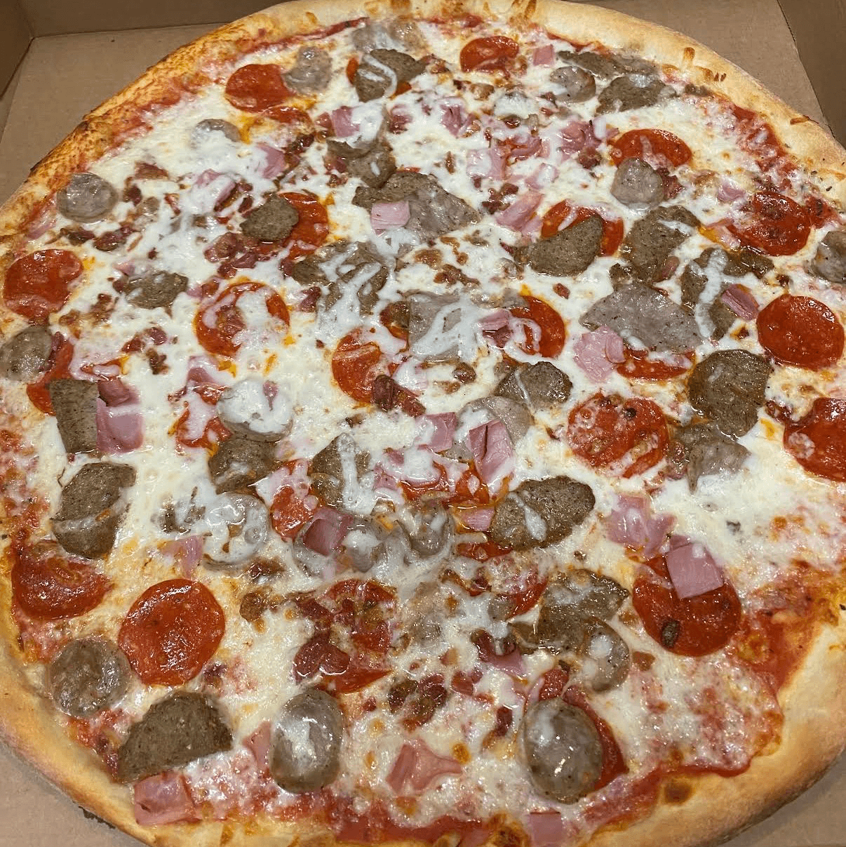 XLG Meat Lovers Pizza.