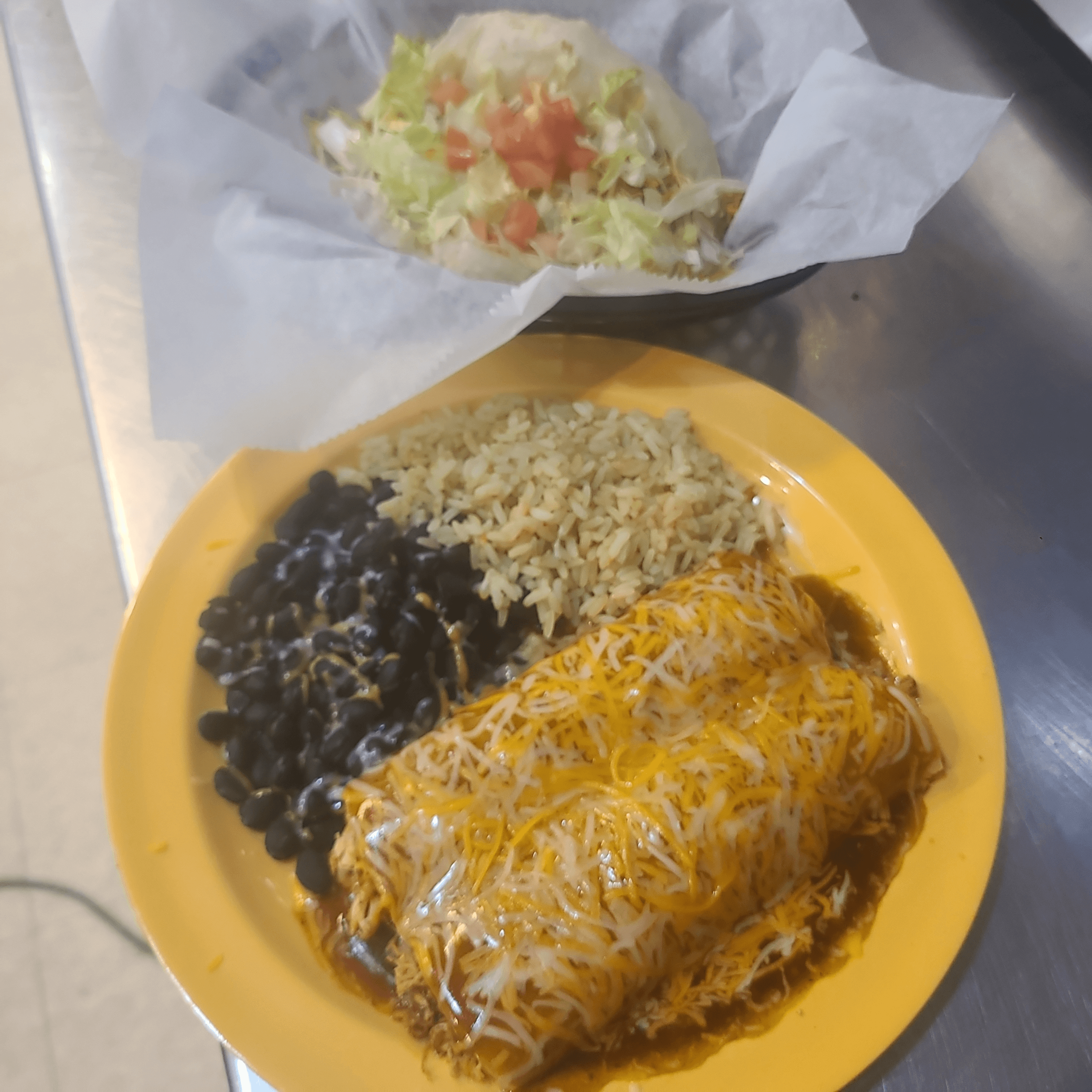 Two Enchiladas & Taco.
