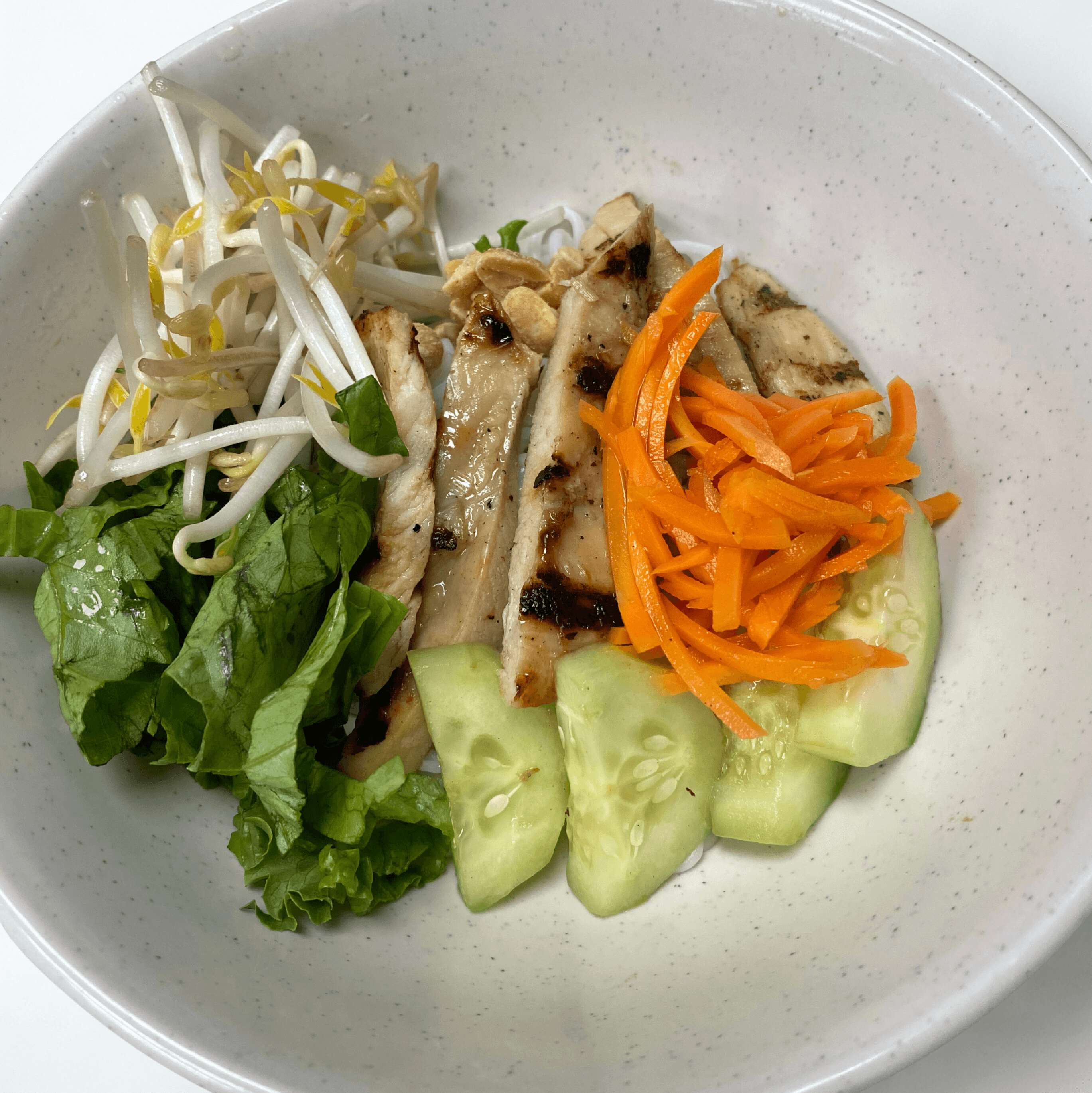 Kids's V2: Grilled Chicken Vermecilli Bowl.