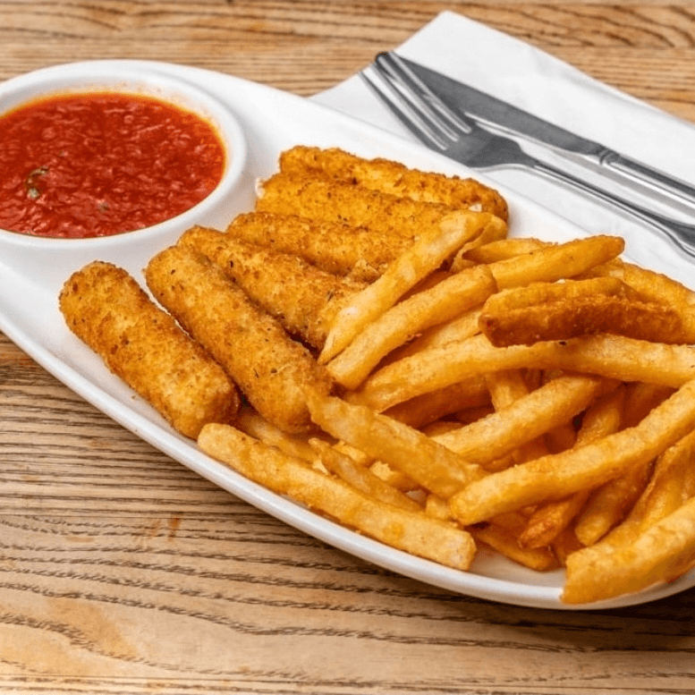 Mozzarella Sticks with Fries.