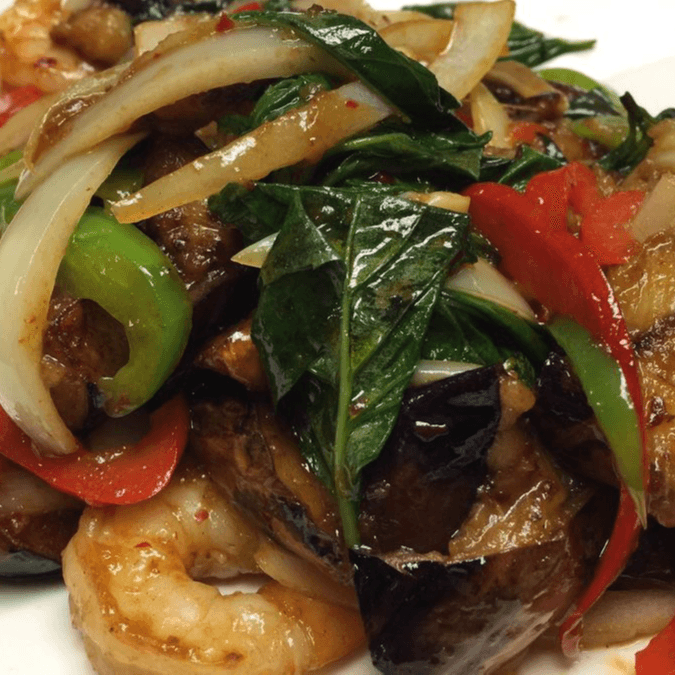 71. Shrimp Pad Eggplant