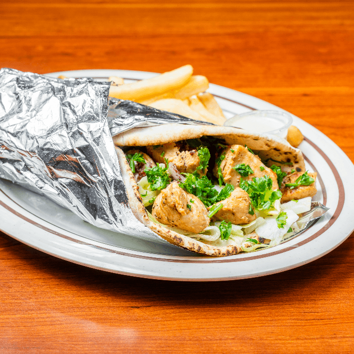 Chicken Kabob Sandwich.