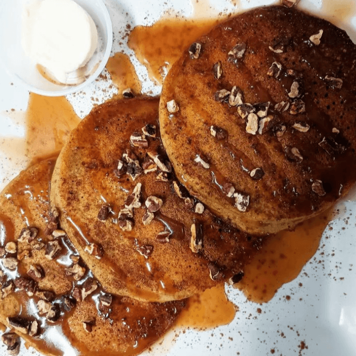 SEASONAL SPECIAL: Pumpkin Pecan Toffee Pancakes