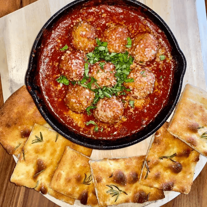 Meatball Parmigiana.