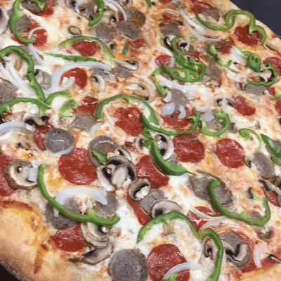 10" Gluten Free Supreme Pizza.