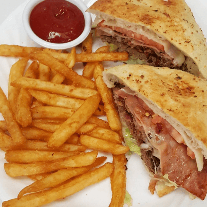 Nostra House Burger On Panini.