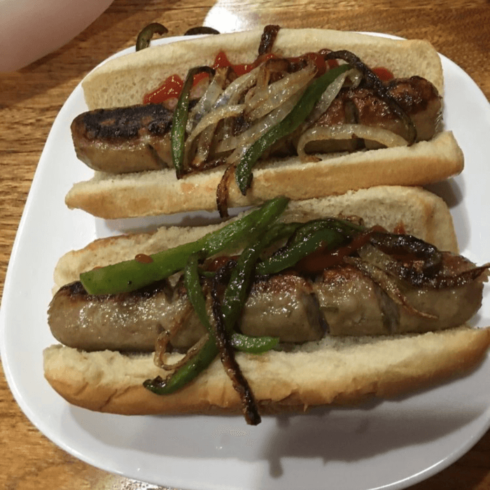 Italian Sausage on Roll with Peppers & Onions