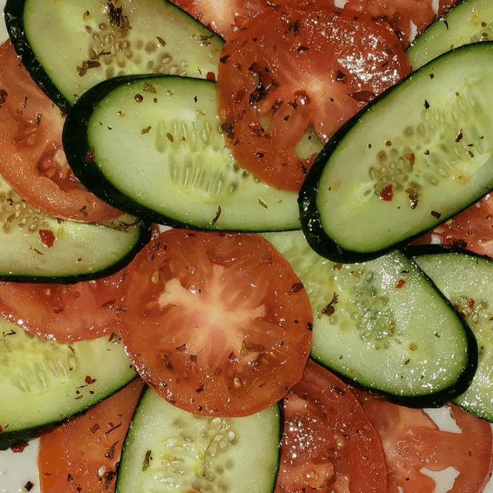 L Rustic Tomato Cucumber & Basil Salad