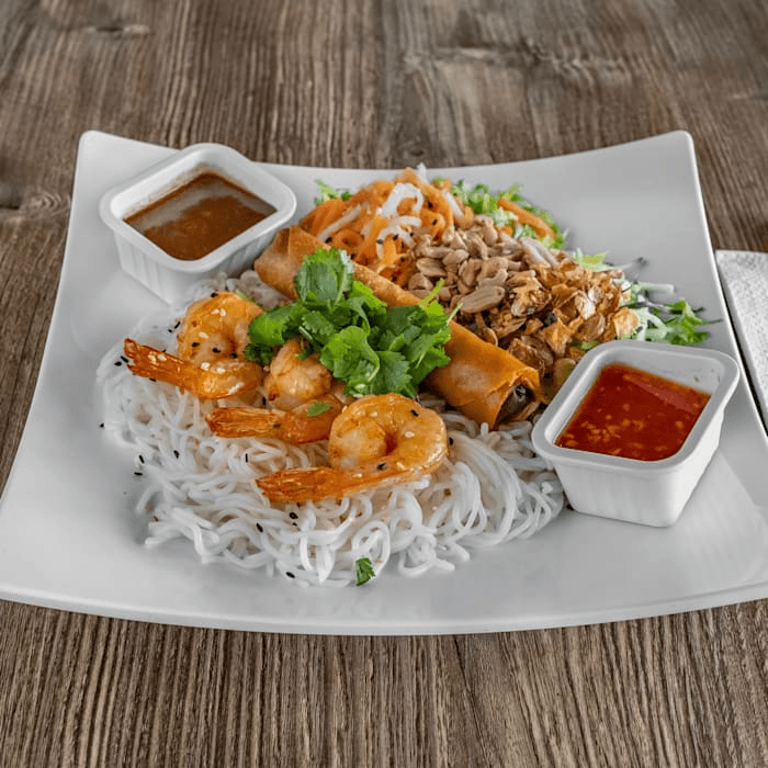 Grilled Shrimp & Pork Egg Roll Bowl