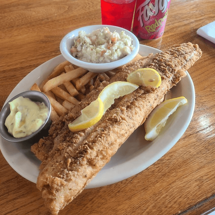 Walleye Fish Platter with Fries & Slaw