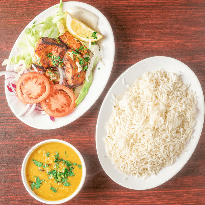 Grilled Fish with Daal and Rice