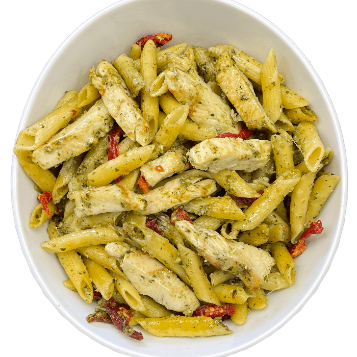 Creamy Pesto Chicken Pasta.