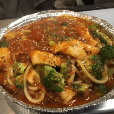 Spaghetti Chicken Broccoli.