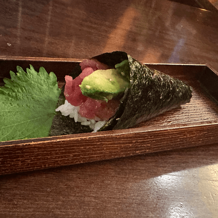 Tuna and Avocado Hand Roll